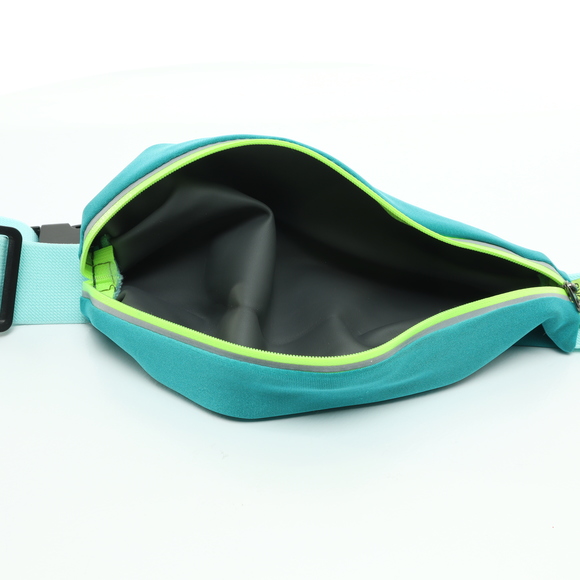 FITKICKS FitZip Stretchy Belt Bag  Mini Bag 10x4x1.5 Blue/Green Turquoise - Picture 6 of 8